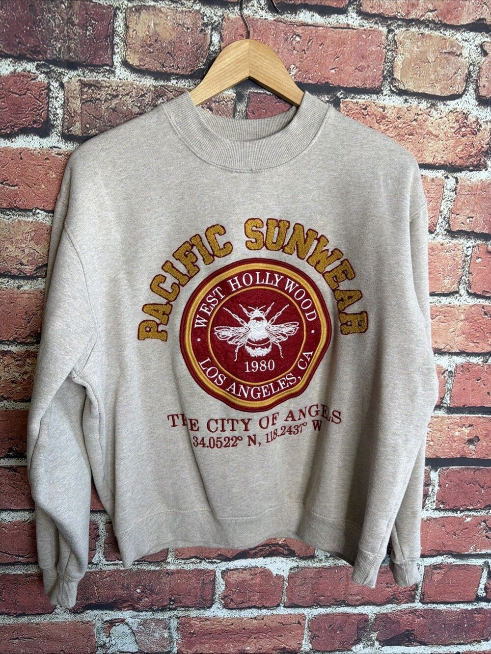 Pacsun Crewneck Sweatshirt West Hollywood Gray Medium